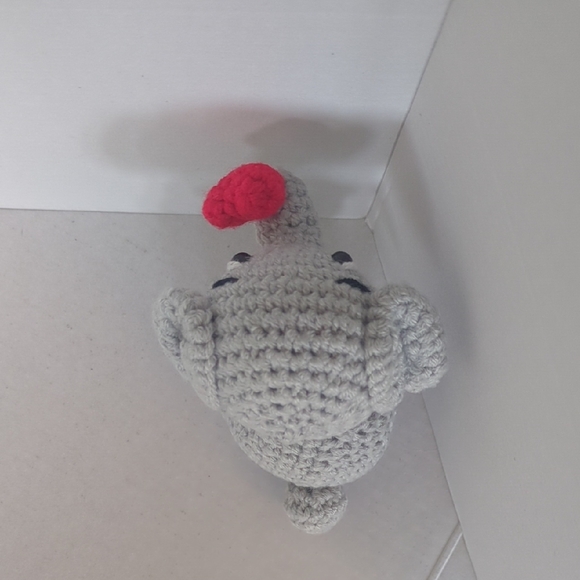 Gray and Red Elephant Plush Home Accent - Picture 5 of 9